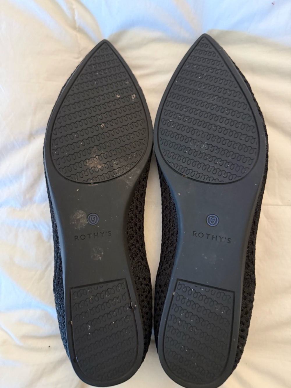 Rothy's Black Knit Slip-On Flats with Light Gray Insole - Picture 2 of 2